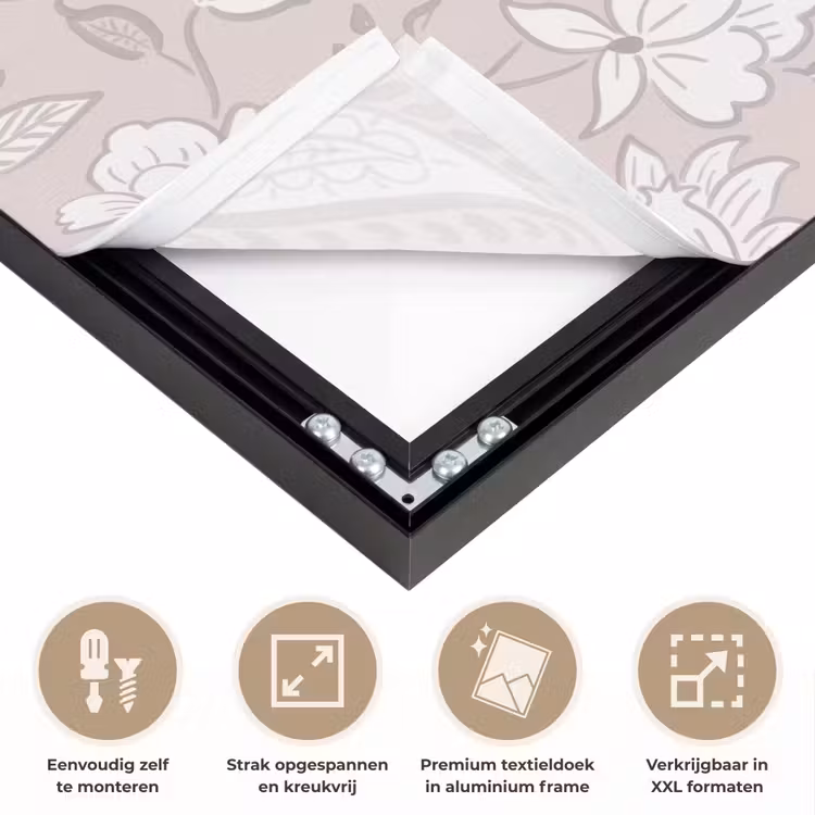 Bloemen - Getekend - Lavendel Textielframe zwart klein 947 -USP_feed_closeupNL