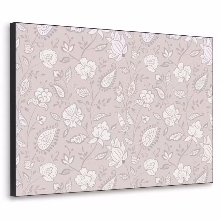 Bloemen - Getekend - Lavendel Textielframe zwart klein 947 -3d