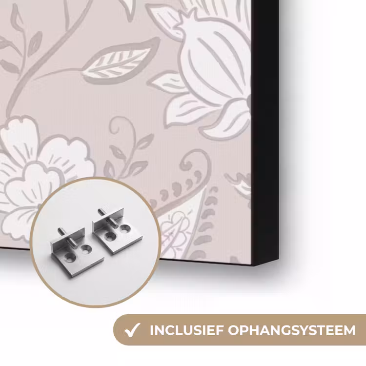 Bloemen - Getekend - Lavendel Textielframe zwart klein 947 -USP_ophangsysteemNL