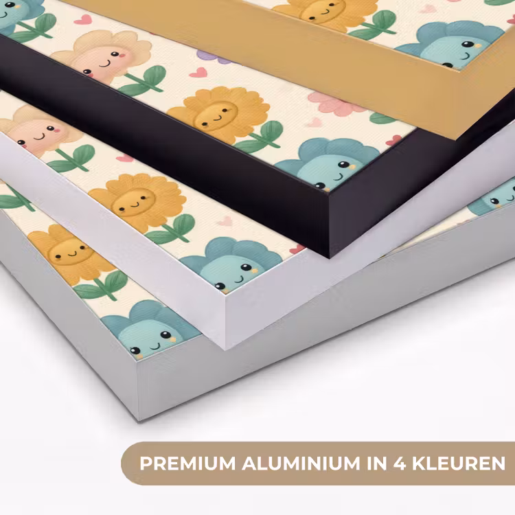 Bloemen - Hartjes - Kleurrijk Textielframe zwart klein 947 -USP_kleurenNL