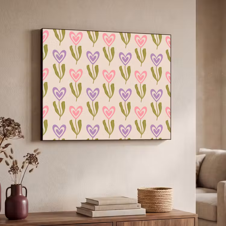 Bloemen - Hartjes - Patroon Textielframe - compleet frame klein 947 -sfeer3