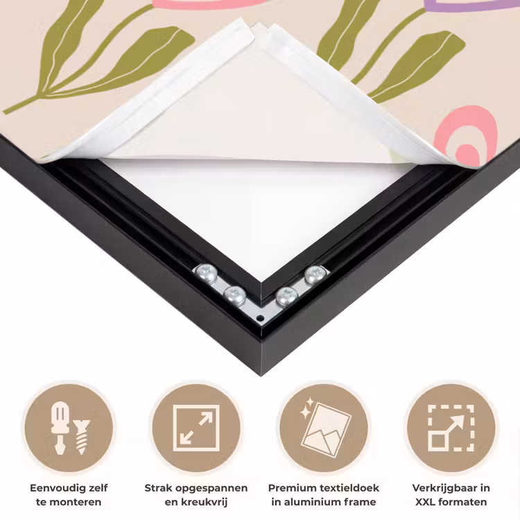Bloemen - Hartjes - Patroon Textielframe zwart klein 947 -USP_feed_closeupNL