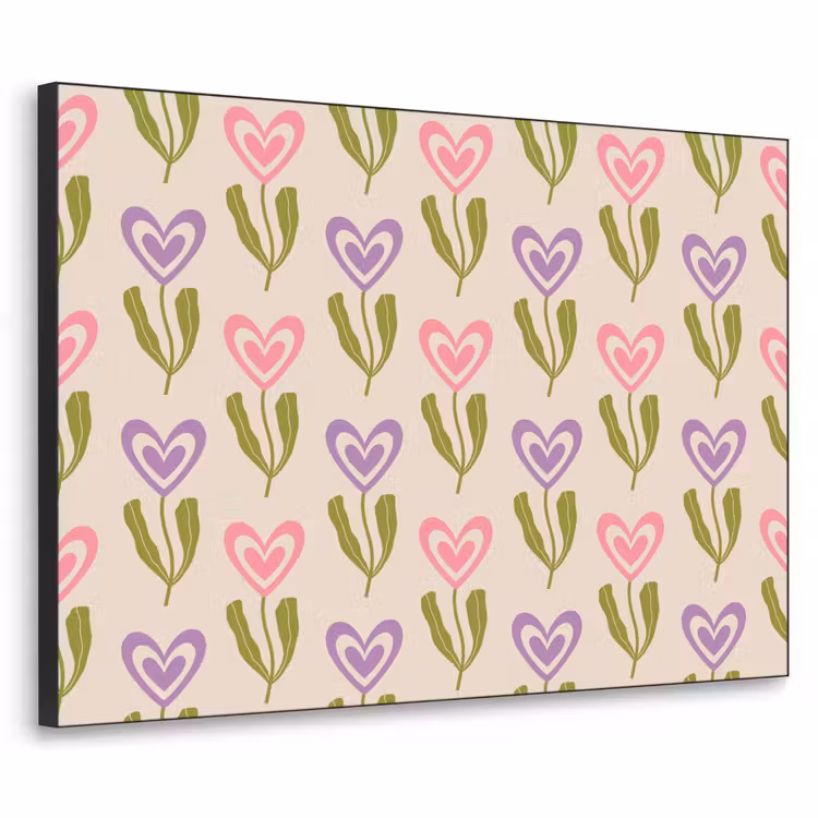 Bloemen - Hartjes - Patroon Textielframe zwart klein 947 -3d