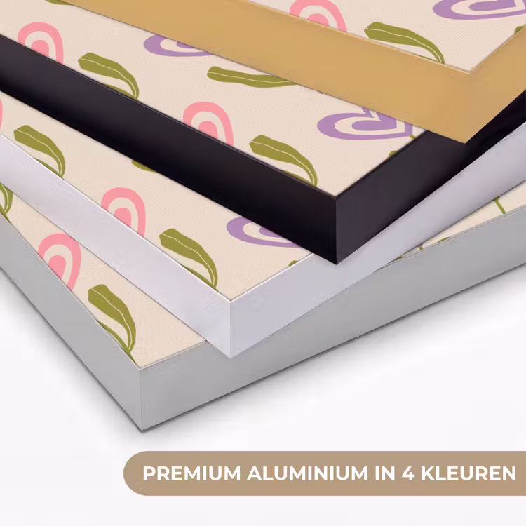 Bloemen - Hartjes - Patroon Textielframe zwart klein 947 -USP_kleurenNL