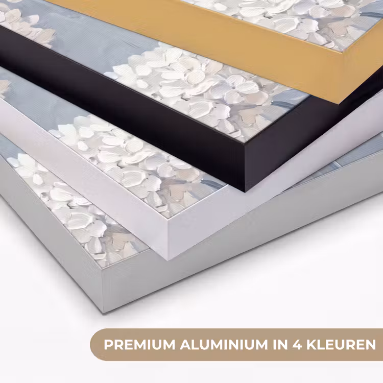 Bloemen - Illustratie - Blauw Textielframe zwart klein -USP_kleurenNL
