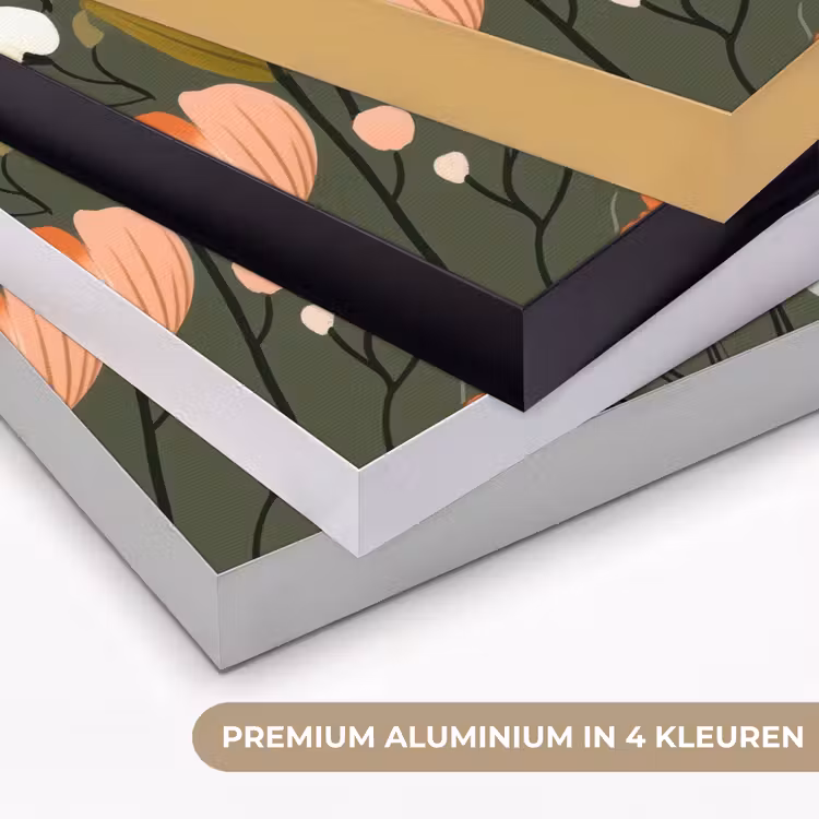 Bloemen - Illustratie - Groen Textielframe zwart klein -USP_kleurenNL