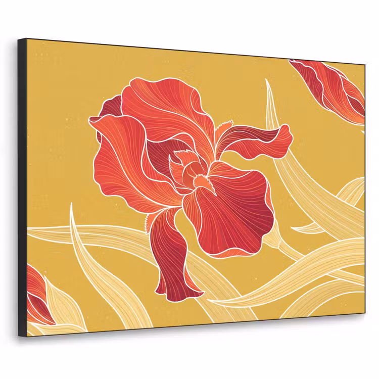 Art frame - Bloemen - Illustratie - Rood - Bloemen - Illustratie - Rood Textielframe zwart klein