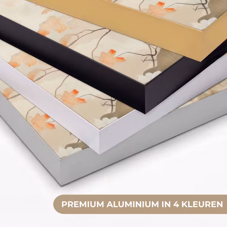 Bloemen - Japandi - Wabi sabi Textielframe zwart klein -USP_kleurenNL