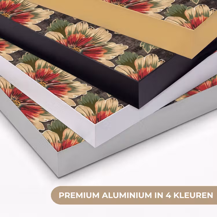 Bloemen - Klassiek - Patroon - Rood Textielframe zwart klein 947 -USP_kleurenNL