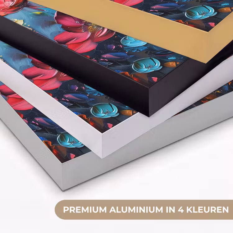 Bloemen - Kleurrijk - Abstract - Verf - Natuur Textielframe zwart klein -USP_kleurenNL