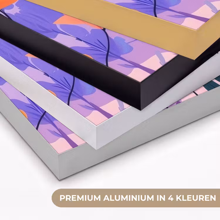 Bloemen - Kleurrijk - Bladeren Textielframe zwart klein -USP_kleurenNL