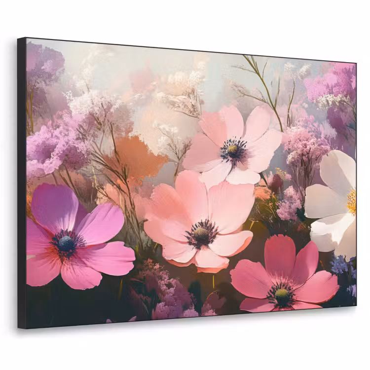 Bloemen - Kleurrijk - Bloei Textielframe - compleet frame klein -3d
