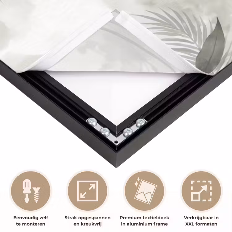 Bloemen - Knop - Tuin - Illustratie - Wit Textielframe zwart klein -USP_feed_closeupNL