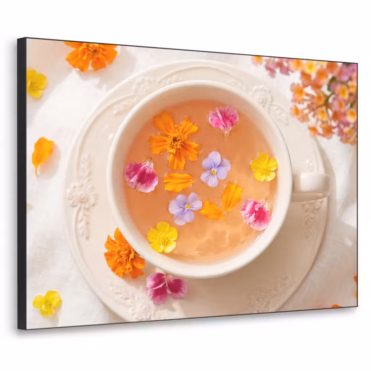 Bloemen - Kop - Natuur - Kleurrijk - Zomer Textielframe zwart klein -3d