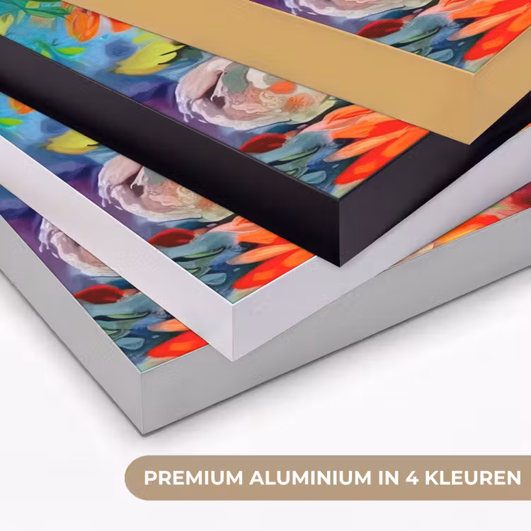 Bloemen - Kunst - Schilderij - Botanisch Textielframe zwart klein -USP_kleurenNL