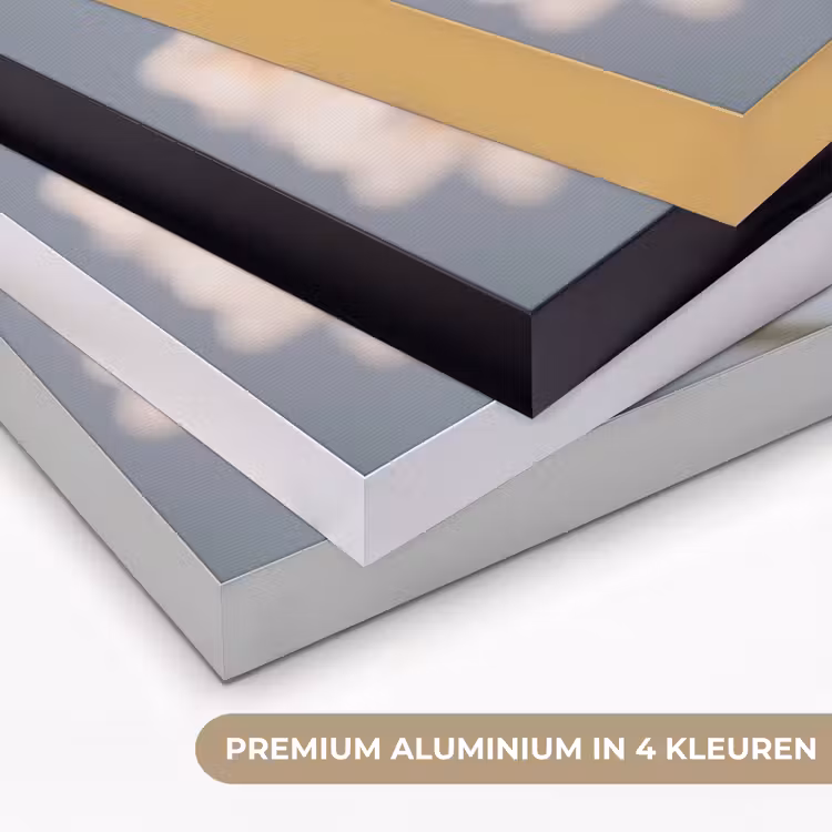 Bloemen - Lichtblauw - Wazig - Trosje Textielframe zwart klein -USP_kleurenNL
