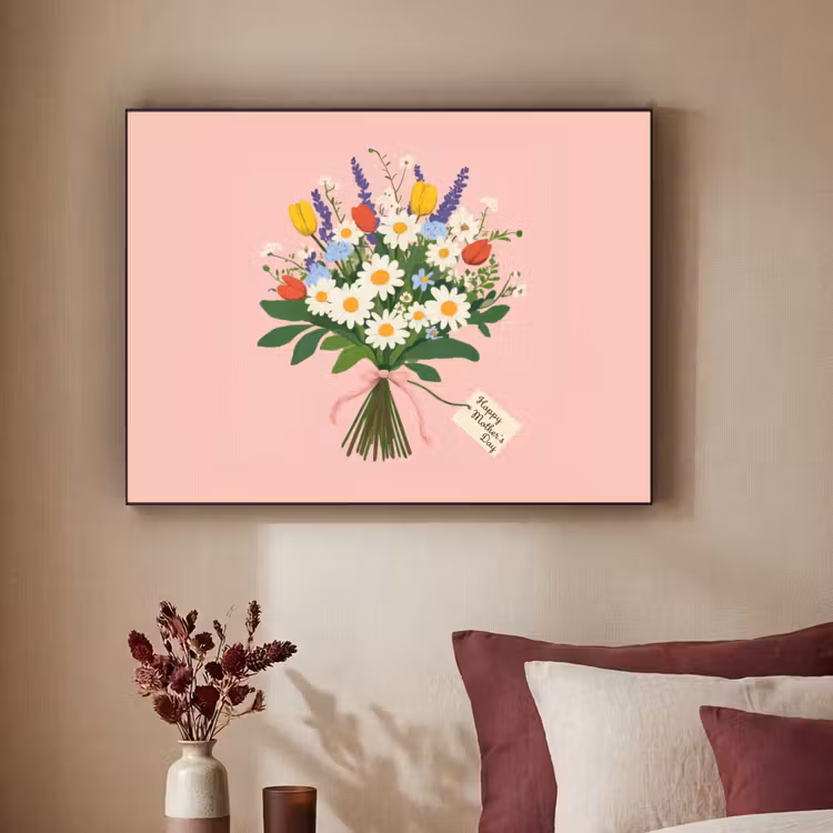 Bloemen - Lint - Kaartje Textielframe - compleet frame klein -sfeer1