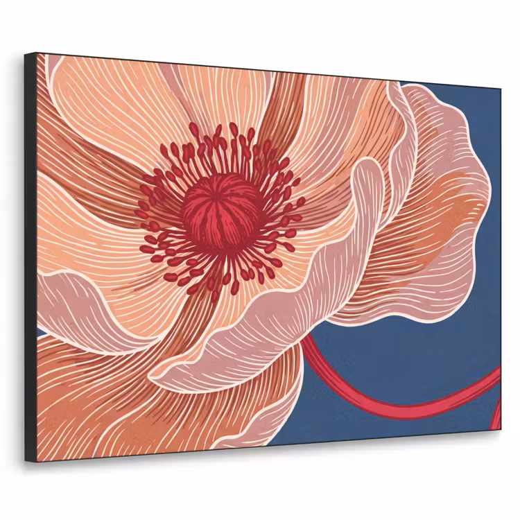 Art frame - Bloemen - Modern - Abstract - Bloemen - Modern - Abstract Textielframe zwart klein