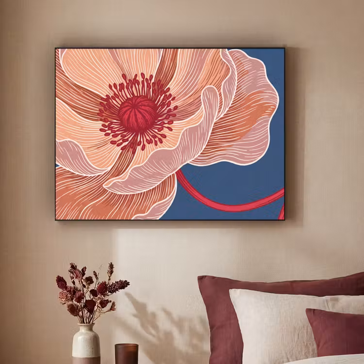 Art frame - Bloemen - Modern - Abstract - Bloemen - Modern - Abstract Textielframe zwart klein