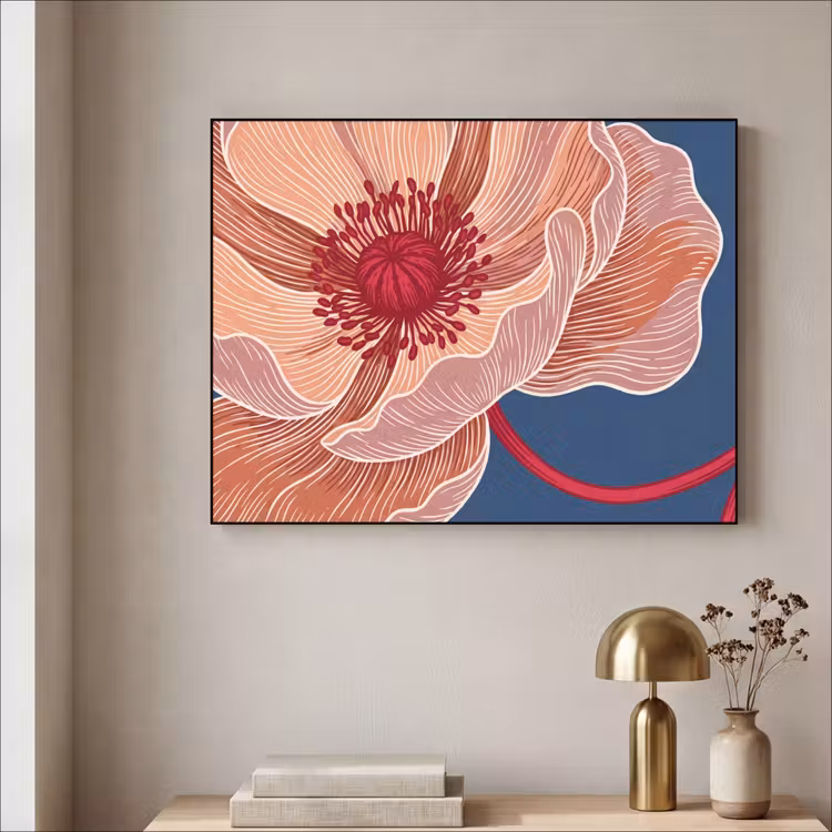 Art frame - Bloemen - Modern - Abstract - Bloemen - Modern - Abstract Textielframe zwart klein