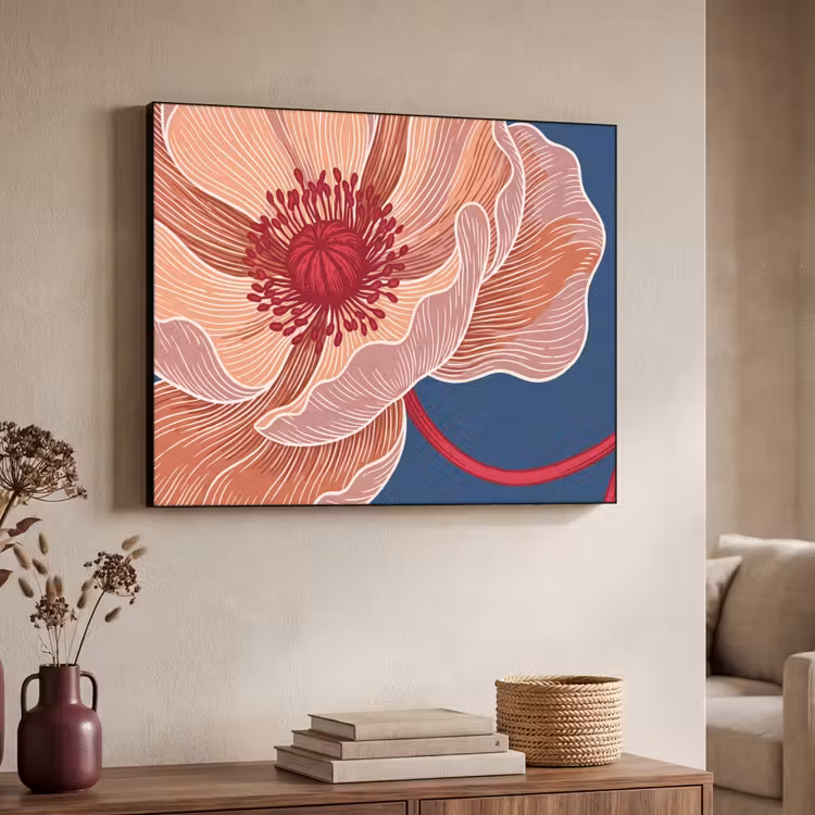Art frame - Bloemen - Modern - Abstract - Bloemen - Modern - Abstract Textielframe zwart klein