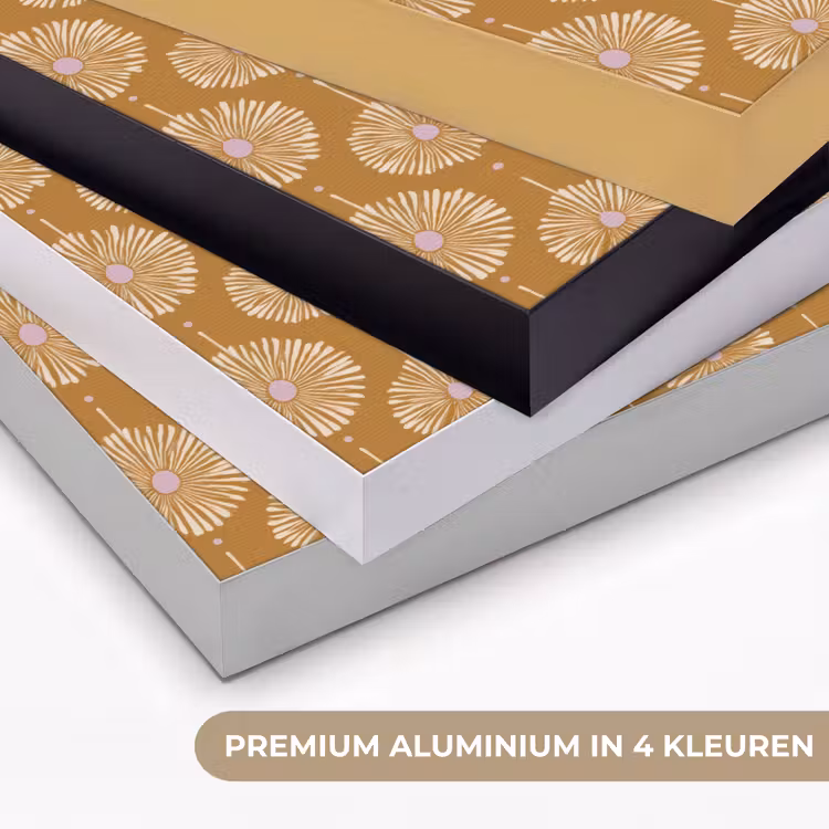 Bloemen - Modern - Oker Textielframe zwart klein 947 -USP_kleurenNL