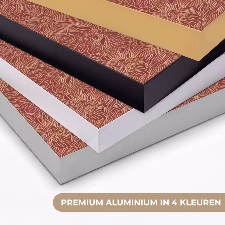 Bloemen - Motief - Rood Textielframe zwart klein 947 -USP_kleurenNL