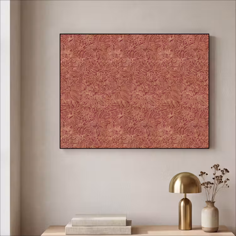 Bloemen - Motief - Rood Textielframe zwart klein 947 -sfeer2