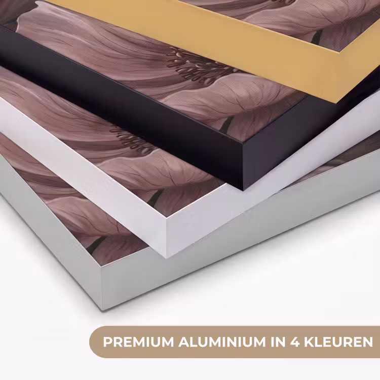 Bloemen - Natuur - Roze - Donker - Modern Textielframe zwart klein -USP_kleurenNL