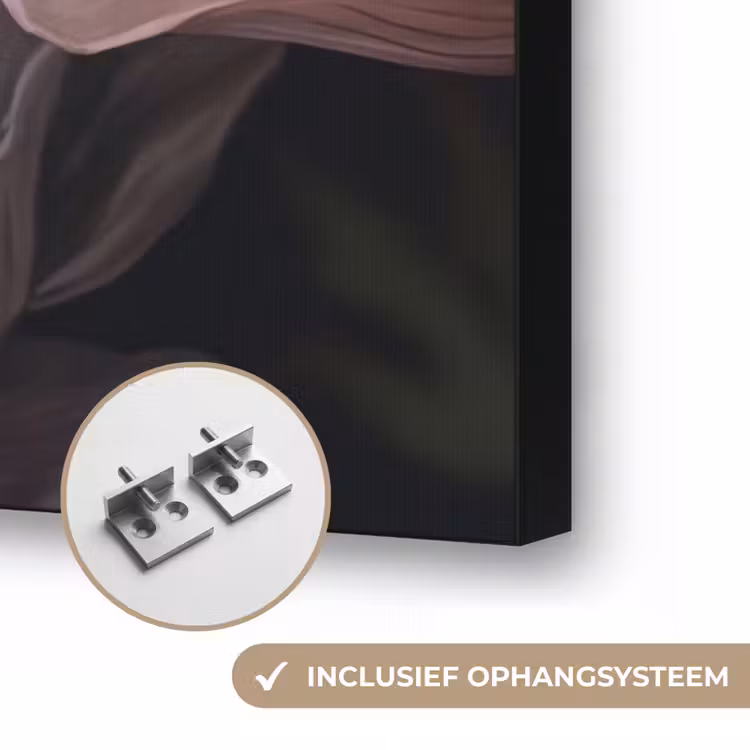 Bloemen - Natuur - Roze - Donker - Modern Textielframe zwart klein -USP_ophangsysteemNL