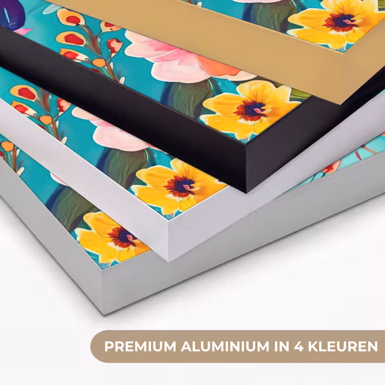 Bloemen - Olieverf - Kleurrijk - Natuur Textielframe zwart klein -USP_kleurenNL