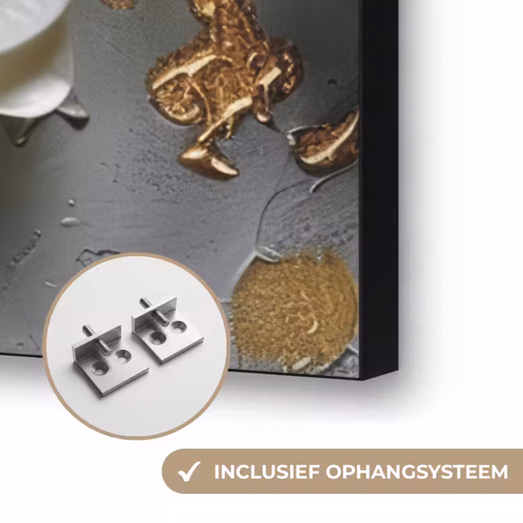 Bloemen - Orchidee - Abstract - Modern Textielframe zwart klein -USP_ophangsysteemNL