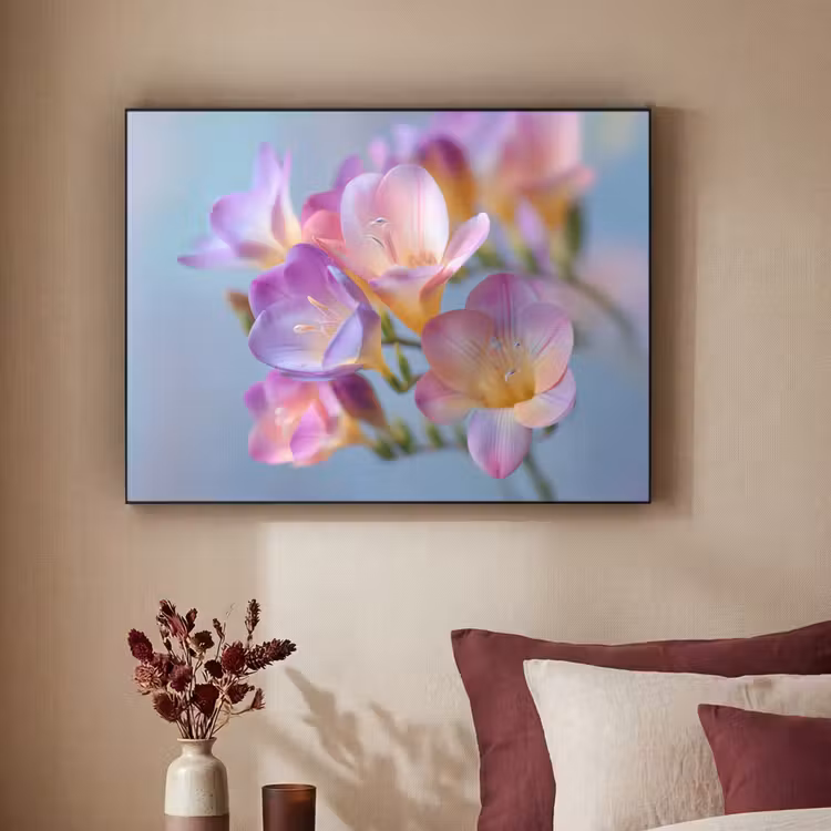 Bloemen - Paars - Overloop - Meeldraden Textielframe - compleet frame klein -sfeer1
