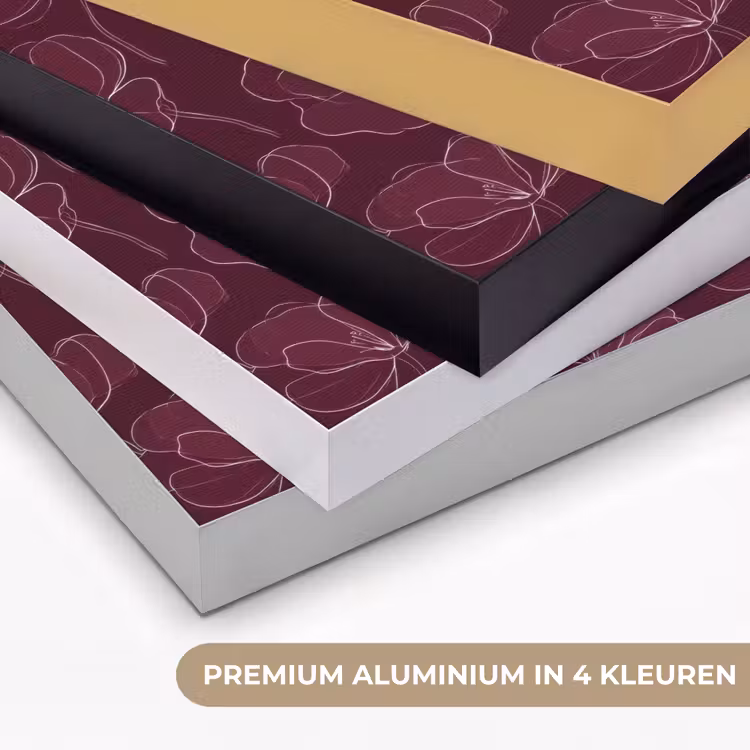 Bloemen - Patroon - Bordeauxrood Textielframe zwart klein 947 -USP_kleurenNL