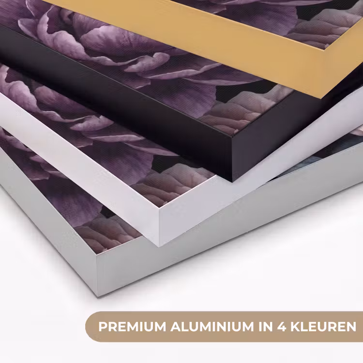 Bloemen - Patroon - Donker - Botanisch - Paars Textielframe zwart klein -USP_kleurenNL