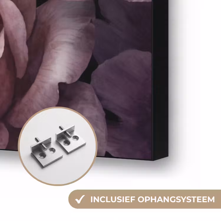 Bloemen - Patroon - Donker - Botanisch - Paars Textielframe zwart klein -USP_ophangsysteemNL