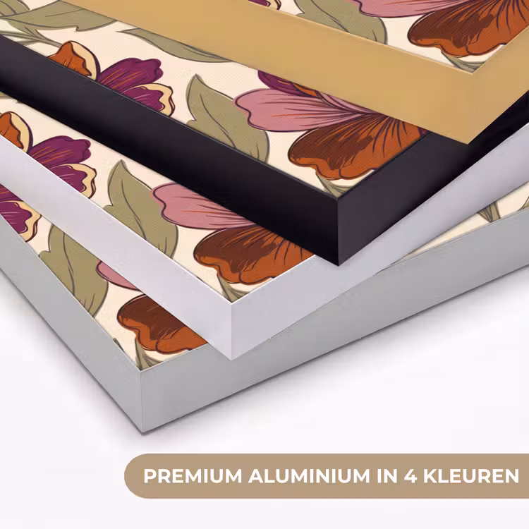 Bloemen - Patroon - Natuur - Modern - Paars Textielframe zwart klein -USP_kleurenNL