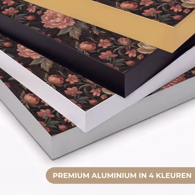 Bloemen - Patroon - Natuur - Vintage - Roze Textielframe zwart klein -USP_kleurenNL