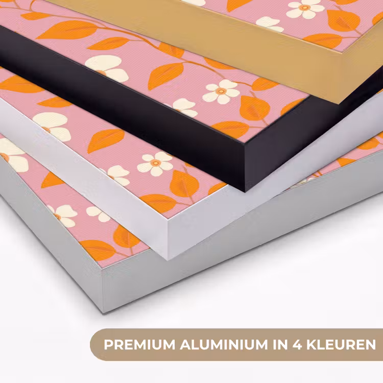 Bloemen - Patroon - Oranje Textielframe zwart klein 947 -USP_kleurenNL