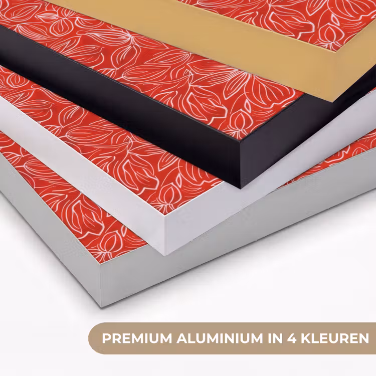 Bloemen - Patroon - Rood Textielframe zwart klein 947 -USP_kleurenNL