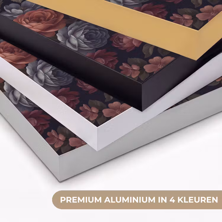 Bloemen - Patroon - Vintage - Donker - Roze Textielframe zwart klein -USP_kleurenNL