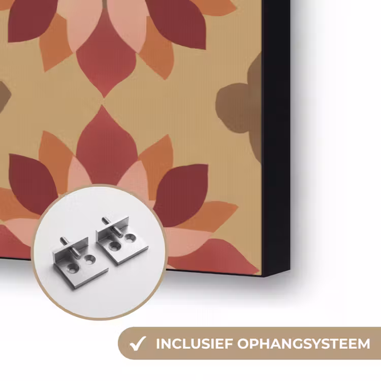 Bloemen - Retro - Groen Textielframe zwart klein 947 -USP_ophangsysteemNL