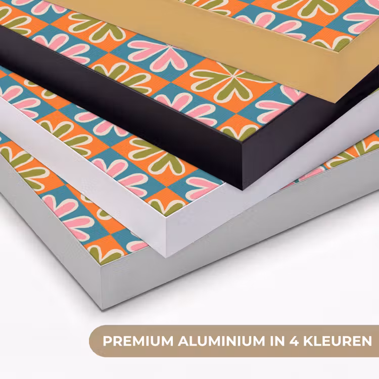 Bloemen - Retro - Patroon - Kleurrijk Textielframe zwart klein 947 -USP_kleurenNL