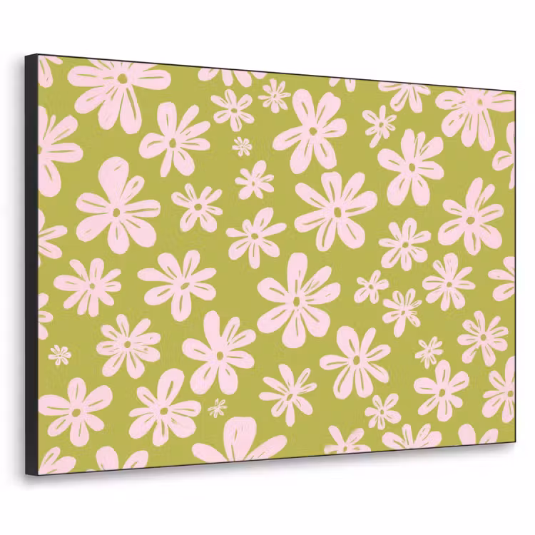 Bloemen - Roze - Getekend - Patroon Textielframe - compleet frame klein -3d