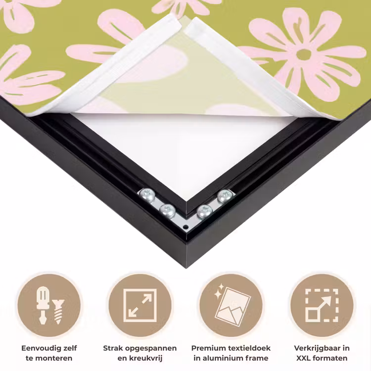 Bloemen - Roze - Getekend - Patroon Textielframe zwart klein -USP_feed_closeupNL