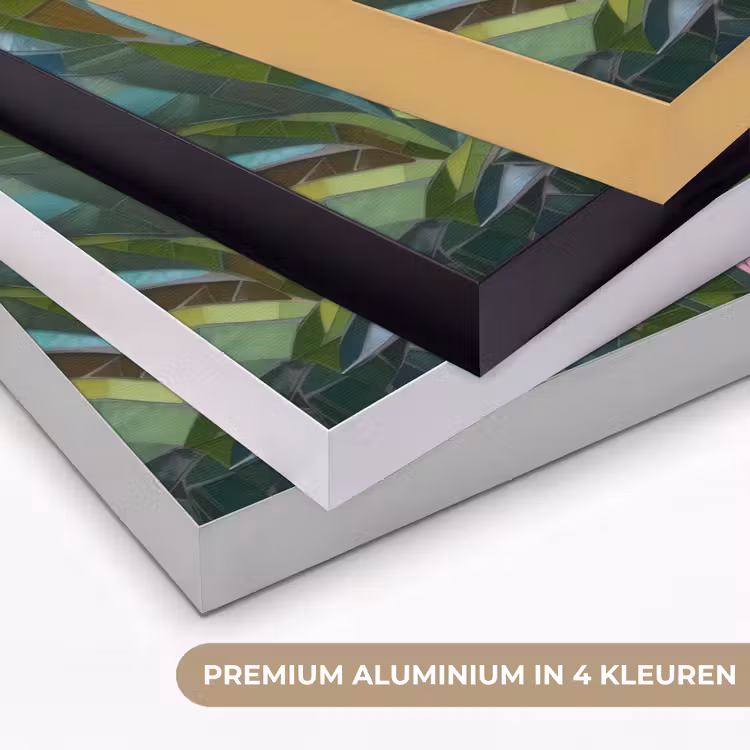 Bloemen - Roze - Glasmozaïek Textielframe zwart klein -USP_kleurenNL