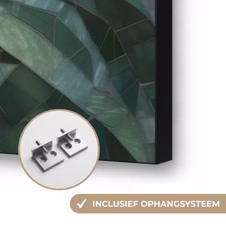 Bloemen - Roze - Glasmozaïek Textielframe zwart klein -USP_ophangsysteemNL