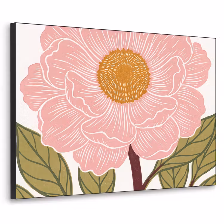 Art frame - Bloemen - Roze - Illustratie - Bloemen - Roze - Illustratie Textielframe zwart klein