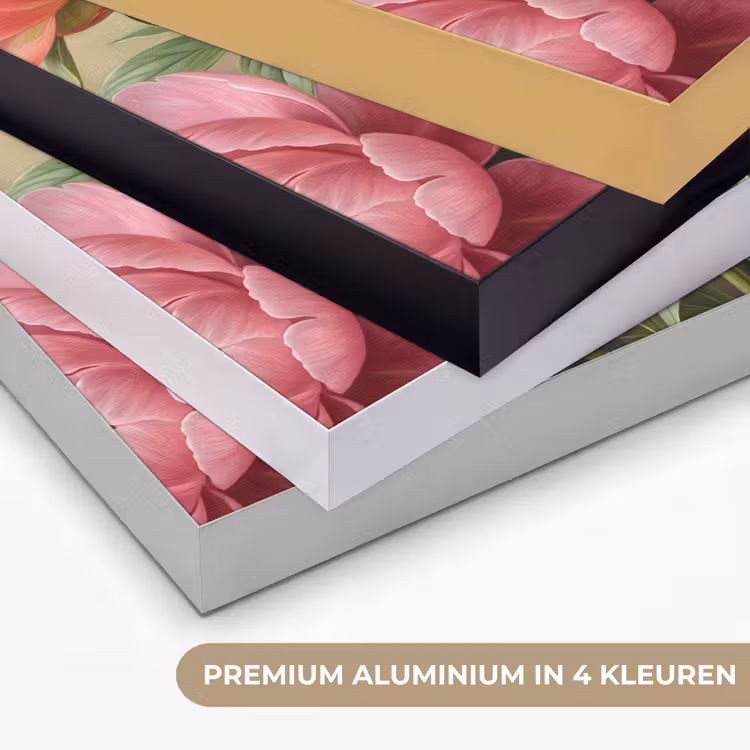 Bloemen - Roze - Klassiek - Gedetailleerd - Natuur Textielframe zwart klein -USP_kleurenNL
