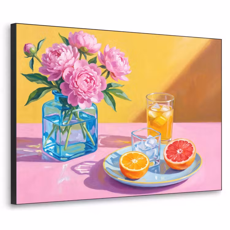 Art frame - Bloemen - Roze - Modern - Bloemen - Roze - Modern Textielframe zwart klein